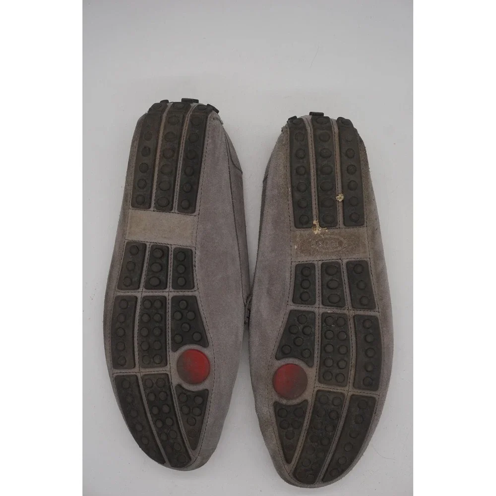 Tod's Ferrari Loafers Gray Suede Driving Shoes Made Italy Men's Size 7.5 8.5